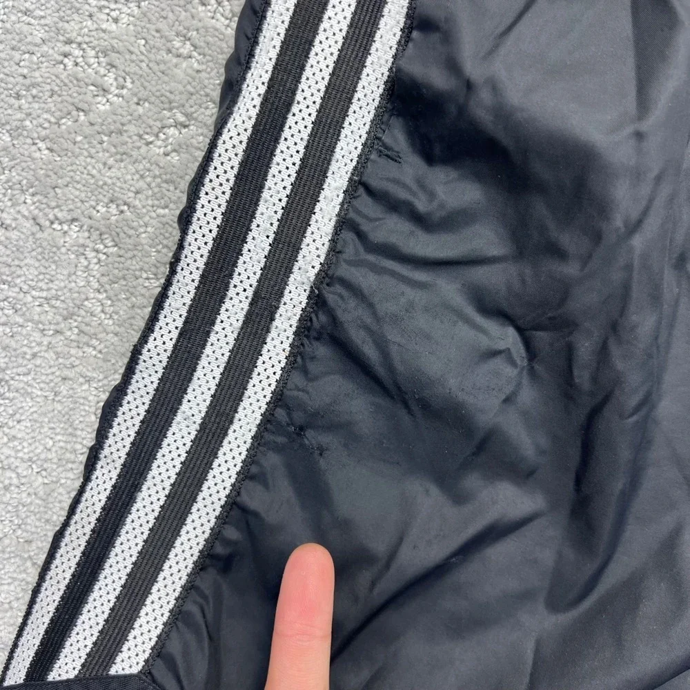 VINTAGE Adidas Track Pants Size Small Black Nylon Windbreaker Tapered Ankle Zip